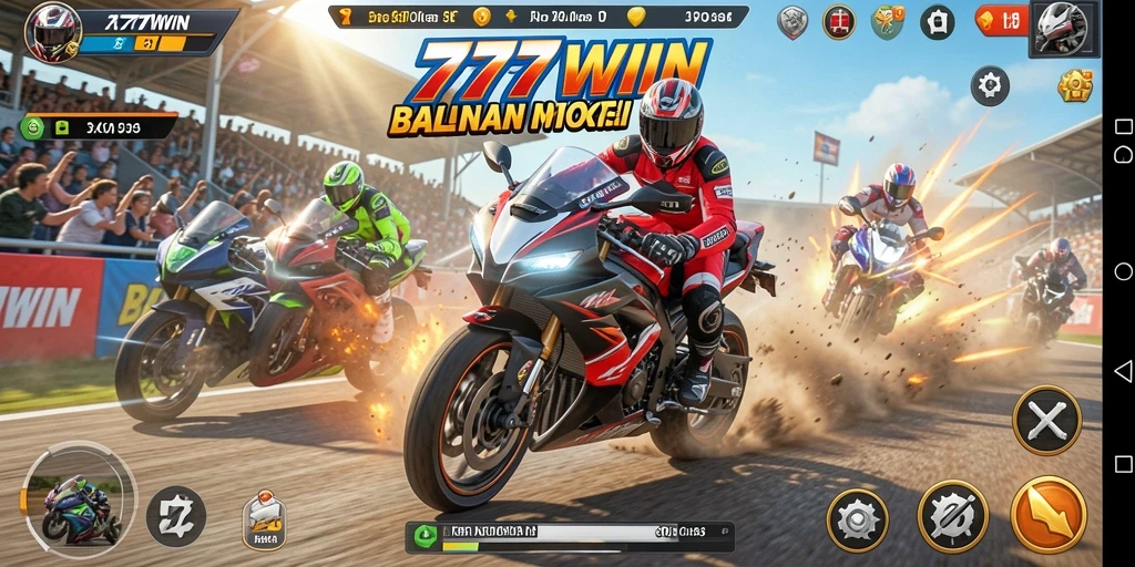 Tampilan gameplay seru dari balapan motor di 777WIN.