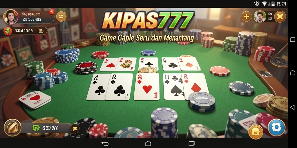Gameplay seru KIPAS777 dengan tampilan meja Gaple.