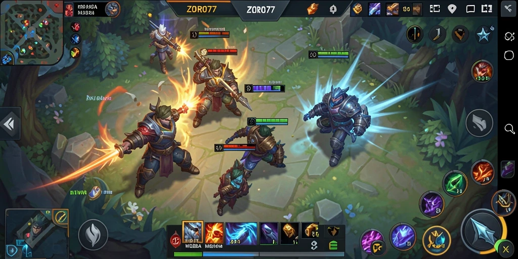 Tampilan menarik dari gameplay ZORO77 saat pertandingan MOBA.